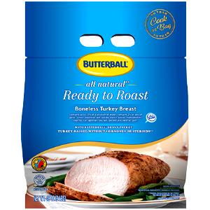 3 Oz Turkey Breast, Whole, Baked, Roast İn A Bag, Frozen