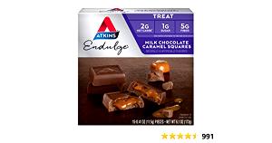 3 pieces (35 g) Endulge Milk Chocolate Caramel Squares