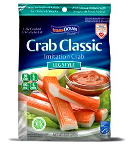 3 pieces (90 g) Crab Classic Leg Style (Imitation Crab Meat)
