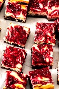 3 pieces Sweet Moments Bite-Size Raspberry Cheesecake Brownies