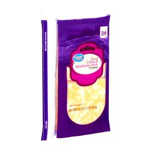 3 slices (34 g) Colby & Monterey Jack Cheese