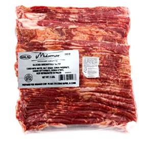 3 Slices Beef Breakfast Strips, Raw