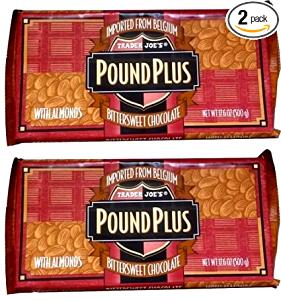 3 squares (38 g) PoundPlus Bittersweet Chocolate with Almonds