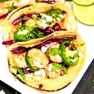 3 tacos Baja Shrimp Tacos