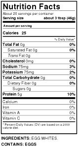 3 tbsp (46 g) All Natural 100% Egg Whites