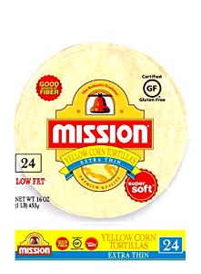 3 tortillas (56 g) Yellow Corn Tortillas Extra Thin