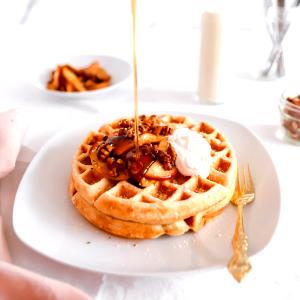 3 waffles (64 g) All Natural Flaxseed Apple Cinnamon Waffles
