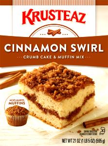 3 x 2" slice (50 g) Cinnamon Swirl Crumb Cake & Muffin Mix