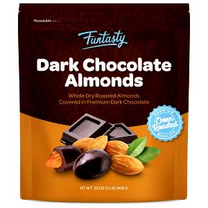 31 nuts (1 oz) Dark Chocolate Almonds