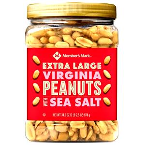 34 pieces (1 oz) Extra Large Virginia Peanuts made with Pure Sea Salt