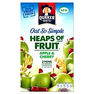 36.1 Grams Oats, Oat So Simple, Heaps Of Fruit, Apple & Cherry