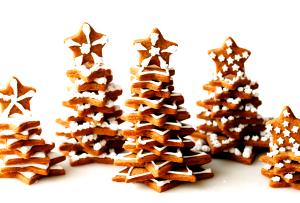 4 cookies Gingerbread Trees