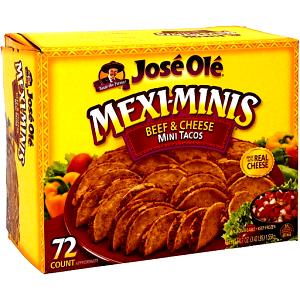 4 mini tacos (85 g) Mexi-Minis Beef and Cheese Tacos