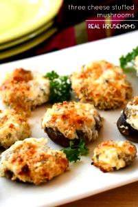 4 mushrooms Three-Cheese & Sausage Stuffed Mushrooms