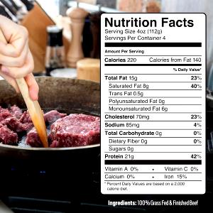 4 oz (112 g) 100% Grassfed Ground Beef 90/10