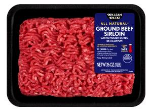 4 oz (112 g) 90% Lean Ground Beef Sirloin