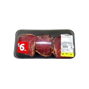 4 oz (112 g) Bacon Wrapped Petite Sirloin Steak (4 oz)