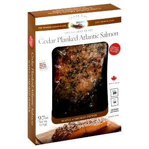4 oz (113 g) Cedar Planked Atlantic Salmon Maple & Smoked Pepper