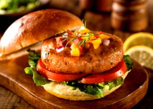 4 oz (113 g) Spinach Feta Wild Salmon Burger