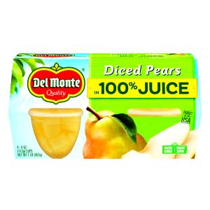 4 Oz Fruit Cup, Diced Pears In Heavy Syrup
