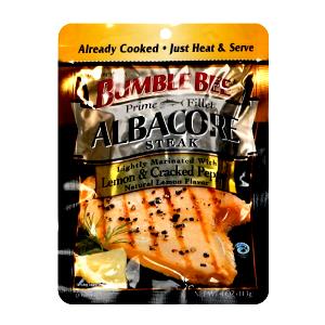 4 Oz Prime Fillet Albacore Tuna Steaks - Lemon & Cracked Pepper