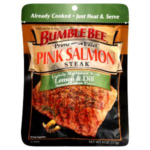 4 Oz Prime Fillet Pink Salmon Steak - Lemon