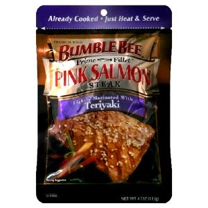 4 Oz Prime Fillet Pink Salmon Steaks - Teriyaki