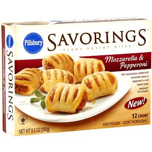 4 pastry bites (80 g) Savorings Flaky Pastry Bites - Mozzarella & Pepperoni