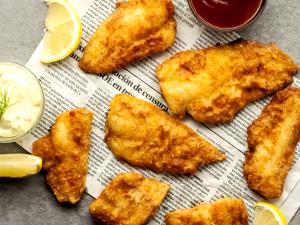 4 Pieces Fish Tenders, Crispy Battered