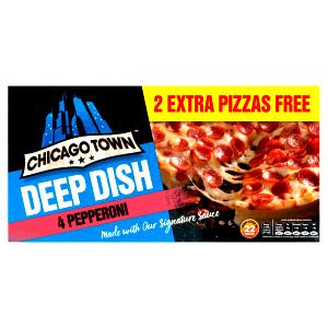 4 pizzas (157 g) Mini Deep Dish Pepperoni Pizza