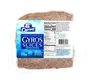 4 slices (57 g) Precooked Gyros Slices