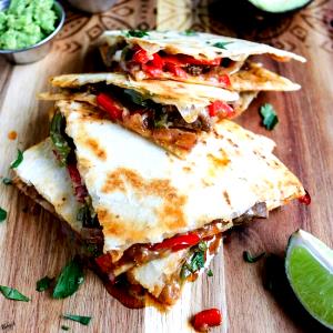 4 slices Fajita Beef Quesadillas