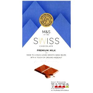 4 squares (40 g) Milk Chocolate Swiss Bar with Ground Hazelnuts