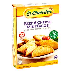 4 Tacos Mini Tacos, El Charrito, Beef & Cheese