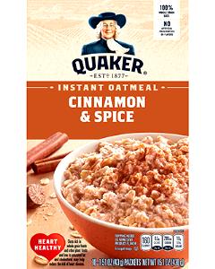 43 Grams Oatmeal, Instant Cinnamon & Spice