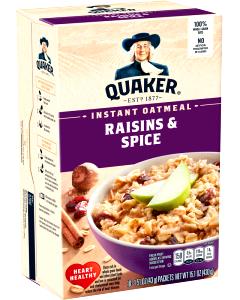 43 Grams Oatmeal, Instant Raisin & Spice