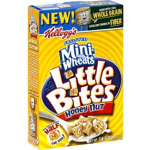 46 Biscuits Frosted Mini-Wheats Cereal With Milk, Little Bites Honey Nut