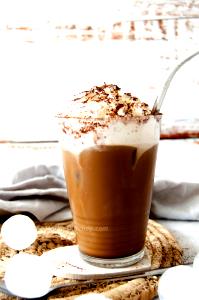 482 Grams ICED MOCHA - Medium - Skim Milk - Dark Chocolate - With Non-Fat Whip