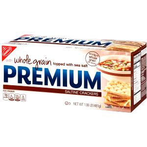 5 crackers (15 g) Saltine Crackers with Whole Grain