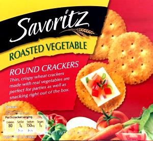 5 crackers (16 g) Savoritz Roasted Vegetable Round Crackers