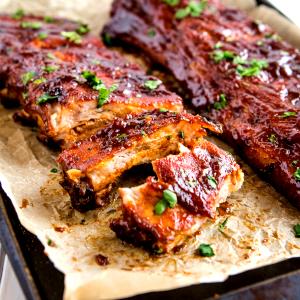 5 oz (140 g) Pork Baby Back Ribs in Honey Garlic BBQ Sauce