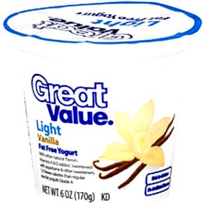 6 oz (170 g) Light Fat Free Vanilla Yogurt