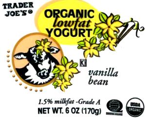 6 oz (170 g) Organic Lowfat Vanilla Bean Yogurt