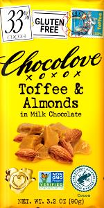 6 pieces (30 g) Milk Chocolate Butter Toffee Almonds