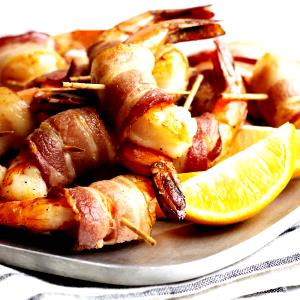6 shrimp (85 g) Bacon Wrapped Shrimp