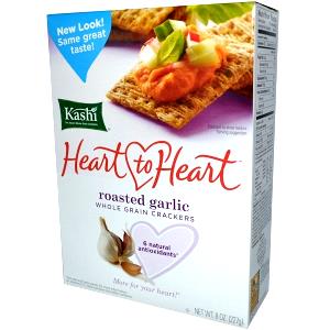7 crackers (30 g) Heart to Heart Whole Grain Crackers - Roasted Garlic
