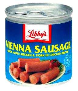 7 Sausages (drained Contents From Can, Net Wt 4 Oz) Vienna Sausage (Pork Beef Chicken, Canned)