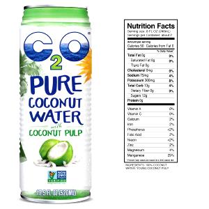 8 fl oz (240 ml) Pure Coconut Water with Pulp