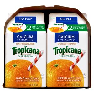 8 fl oz (240 ml) Pure Premium 100% Orange Juice with Calcium & Vitamin D (No Pulp)