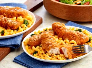 8 Oz Breaded Chicken Breast Strips W/Macaroni & Cheese
